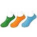 Wrapables Children’s Non-Skid Gripper Socks (Set of 3), Green, Orange, Blue