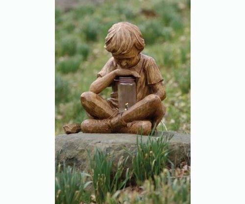 Image of Boy with Firefly Garden Statue