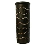 Chocolate Wave Vase large Terracotta with Abaca twine, handmade