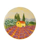 Vietri Italian Landscape Lavender Field Wall Plate