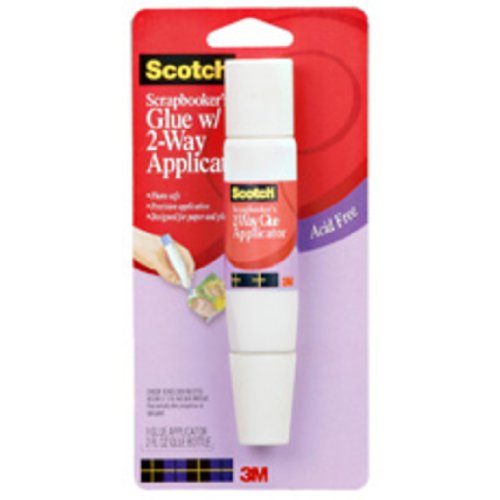 Scotch 019 1.6-Ounce Scrapbookers Glue with Two-Way Applicator
