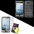 Smoke Diamond Flex-Gel Soft Case / Skin / Cover & LCD Screen Guard / Protector for HTC T-Mobile G2 / Desire Z