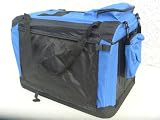 DOG PUPPY CAT PET FABRIC PORTABLE FOLDABLE STRONG SOFT CRATE CARRIER PET KENNEL CAGE + CURTAIN BLUE XXLARGE 91.4 X 63.5 X 63.5CM *BRAND NEW*