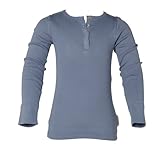 IMAGE OF Mini a Ture Slate Blue Fitted Cotton Long Sleeve Button Top - 5 Years