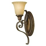 Murray Feiss WB1418FG/BRB Kelham Hall Collection 1-Light Wall Sconce, Firenze Gold Finish with India Scavo Glass