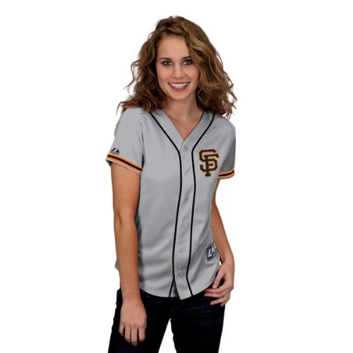 San Francisco Giants Majestic Women's Road Alternate Grey Replica Jersey