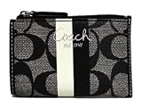Coach Heritage Stripe Mini Skinny Coin Case Wallet Bag 43552 Black White