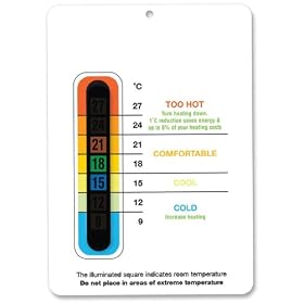Eco Room Thermometer White - check your heating costs