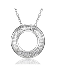 Sterling Silver and Cubic Zirconia Circle Pendant