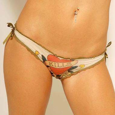 Ed Hardy Intimates Love Kills Slowly Camisole and Bikini Lingerie Set