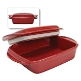 Chantal 8 by 8-Inch Make and Take Baker with Lid, Square, Apple Red