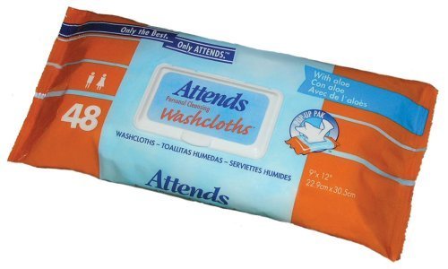 Attends Washcloths Pop-up Pak, 48-Count Packages (Pack Of 12)