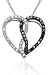 10k White Gold Black & White Diamond Heart Pendant (1/2 cttw, I-J Color, I3 Clarity), 18