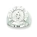 14k White Gold Fireman's Badge Men's Ring