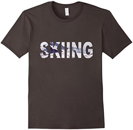Men's Skiing Snowy Mountain Workout T-Shirt Medium Asphalt
