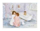 41xxT1JE51L. SL160  Getting Out of the Bath by Huibregtse. CANVAS with 1 1/2 inch bars. 13.43 inches width by 9.50 inches height. Highest Quality Art Poster Print