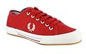 FRED PERRY B708 CANVAS TRAINERS RED/WHITE