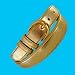 GOLD METALLIC SIMPLE CLASSIC JEAN PANTS BELT SIZE LARGE