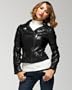 Sultry Slice Sleeve Leather Jacket - BLACK (L)