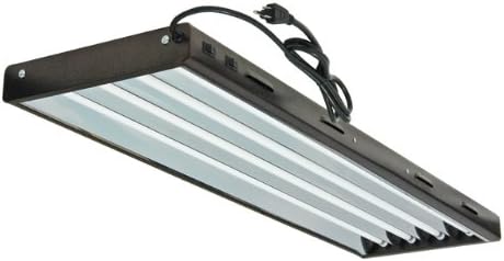 Grow Crew Black T5 HO 4 Ft. 4 Lamp 6500k Bulb Fluorescent Grow Light Fixture