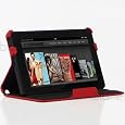 Kindle Fire Leather Slim folio Case With Built in Stand for by BLUREX - Venetian Red