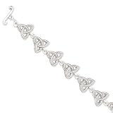 Silver-tone Celtic Trinity 7.5in Toggle Bracelet