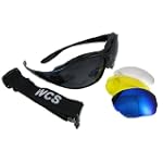 Blue Interchangeable Motorcycle Riding Glasses 4 Lenses