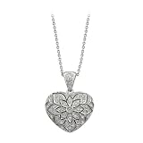14K White Gold 1/4 ct. Diamond Fashion Locket Pendant with Chain
