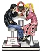 Love Never Dies - 50's Skull Couple - Cold Cast Resin - 6" Height