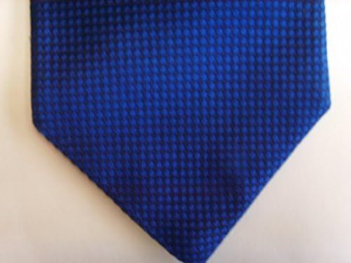 Lands End Blue Black Mens Tie Necktie 100% Silk Collectible