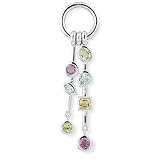9ct White Gold Peridot Tourmaline Citrine And Blue Topaz Pendant