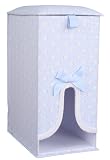 Waverly Baby WVDC-B047 BBB Baby Dots Fabric Covered Diaper Caddy with Padded Lid and Coordinating Accents, Blue, 8-1/2 by 6-1/4 by 13-Inch