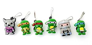 6 pcs Ninja Turtles Zipper Pull Charms for Jacket Backpack Bag Pendant