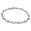 Sterling Silver Rhodium Plated Princess Cut CZ Fashion Bracelet