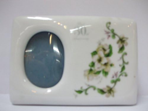 30th Pearl Anniversary English Flowers China Photoframe 5" * 3"