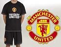 Official Mens Manchester United Short Pyjamas Black XL