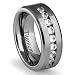 8MM Men's Titanium Ring Wedding Band with Channel Set CZ