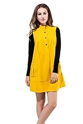 Polyester/Wool Winter 2015 Sleeveless  Dress