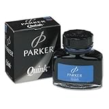 Parker Super Quink Permanent Ink for Parker Pens, 2-oz. Bottle, Blue-Black (3007100)