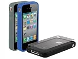 Scosche IP4E3DV 3 Pack rubber edge cases for iPhone 4 (Dark)