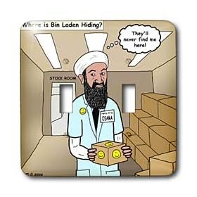 Rich Diesslins Funny General - Editorial Cartoons - Osama Bin Laden Hiding Place - Light Switch Covers - double toggle switch