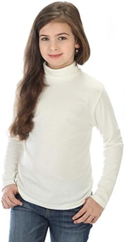 high5 Big Girls Solid Color Turtleneck 100% Cotton (6-14 Years) Multiple Colors