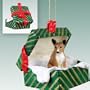 Basenji Green Gift Box Dog Ornament
