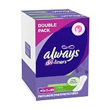 Always Pantiliner, Long Dri-liners, Unscented, 80-Count Packages (Pack of 2)