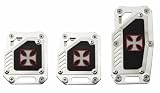 Pilot 3 Pc Pedal Set Maltese Cross Silver/Black #PM-281
