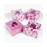 12 Pink Ribbon Cupcake Boxes