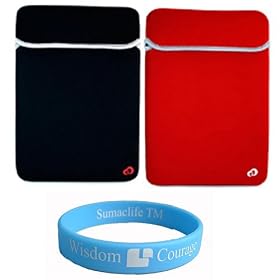 Black - Red Reversible 2 Side Soft Sleeve for 13.3 Inch Acer Aspire Timeline AS3810TZ-4880 Apple MacBook MB466LL/A Apple MacBook MC240LL/A Apple MacBook Air MC234LL/A Sony VAIO VGN-SR430J/B