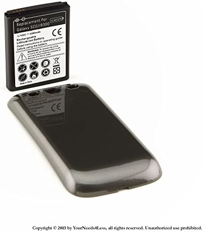 YN4L® 4300mAh extended battery for Samsung Galaxy S3 i9300; i747; T999; L710 + Gray cover