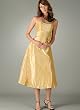 Satin Bow Tea-Length Dress for Bridesmaid Formal Prom