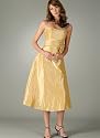 Satin Bow Tea-Length Dress for Bridesmaid Formal Prom